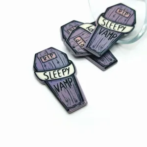 1, 4 or 20 Pieces: Sleep Vamp Halloween Charms - Double Sided