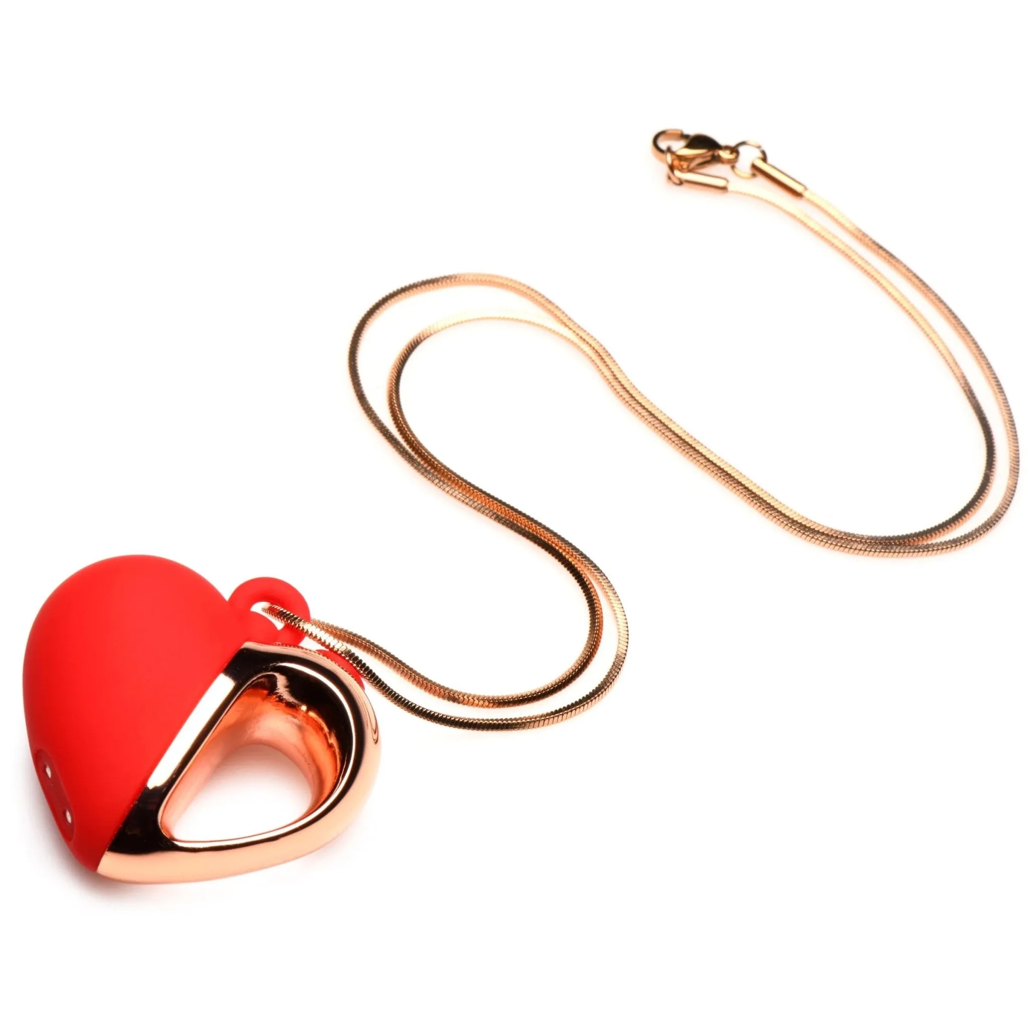 10x Vibrating Silicone Heart Necklace