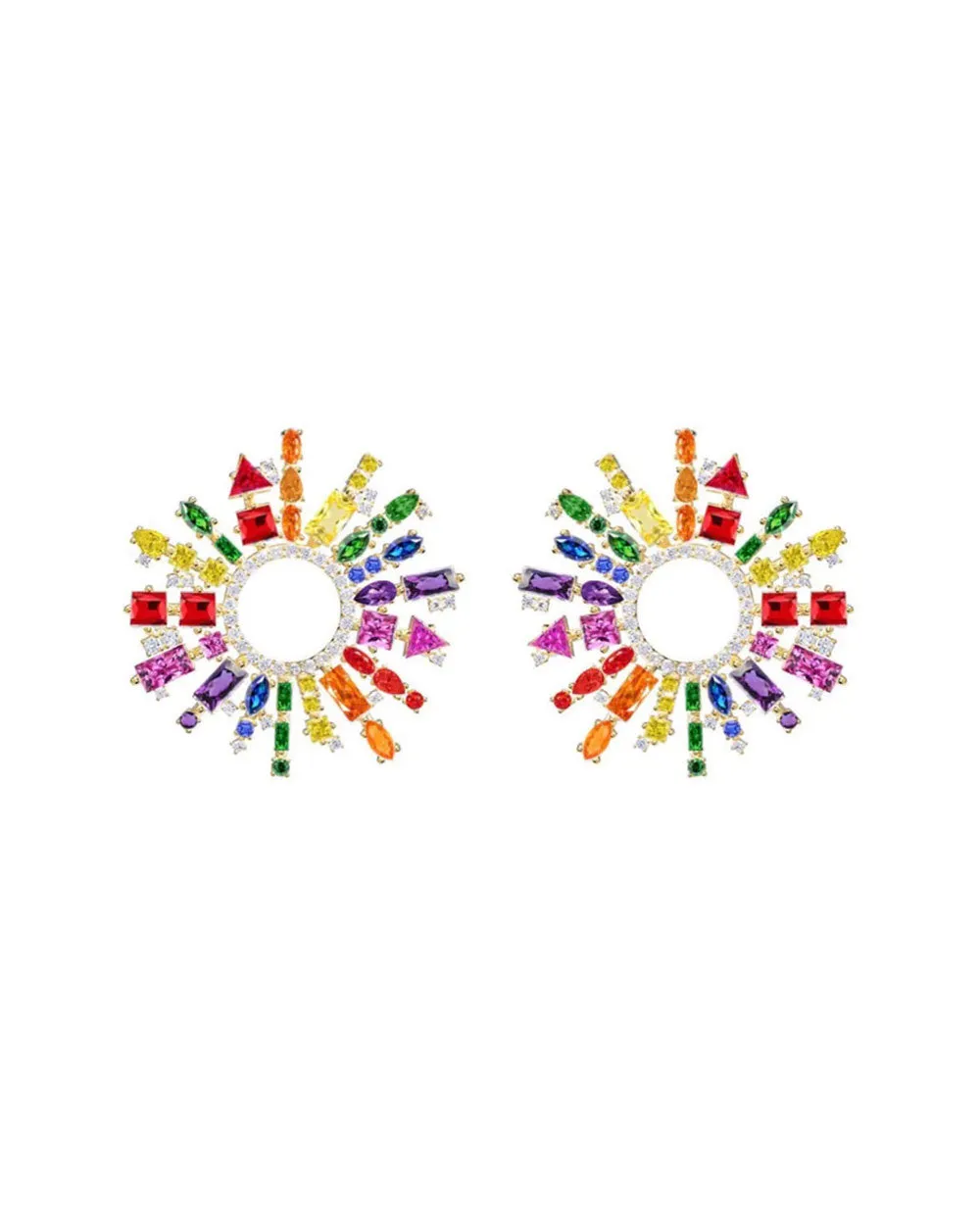 14k Gold Vermeil Margaret Multicolor Crystal Earrings