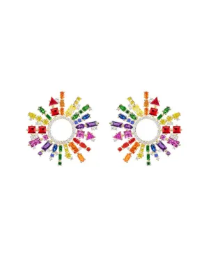 14k Gold Vermeil Margaret Multicolor Crystal Earrings