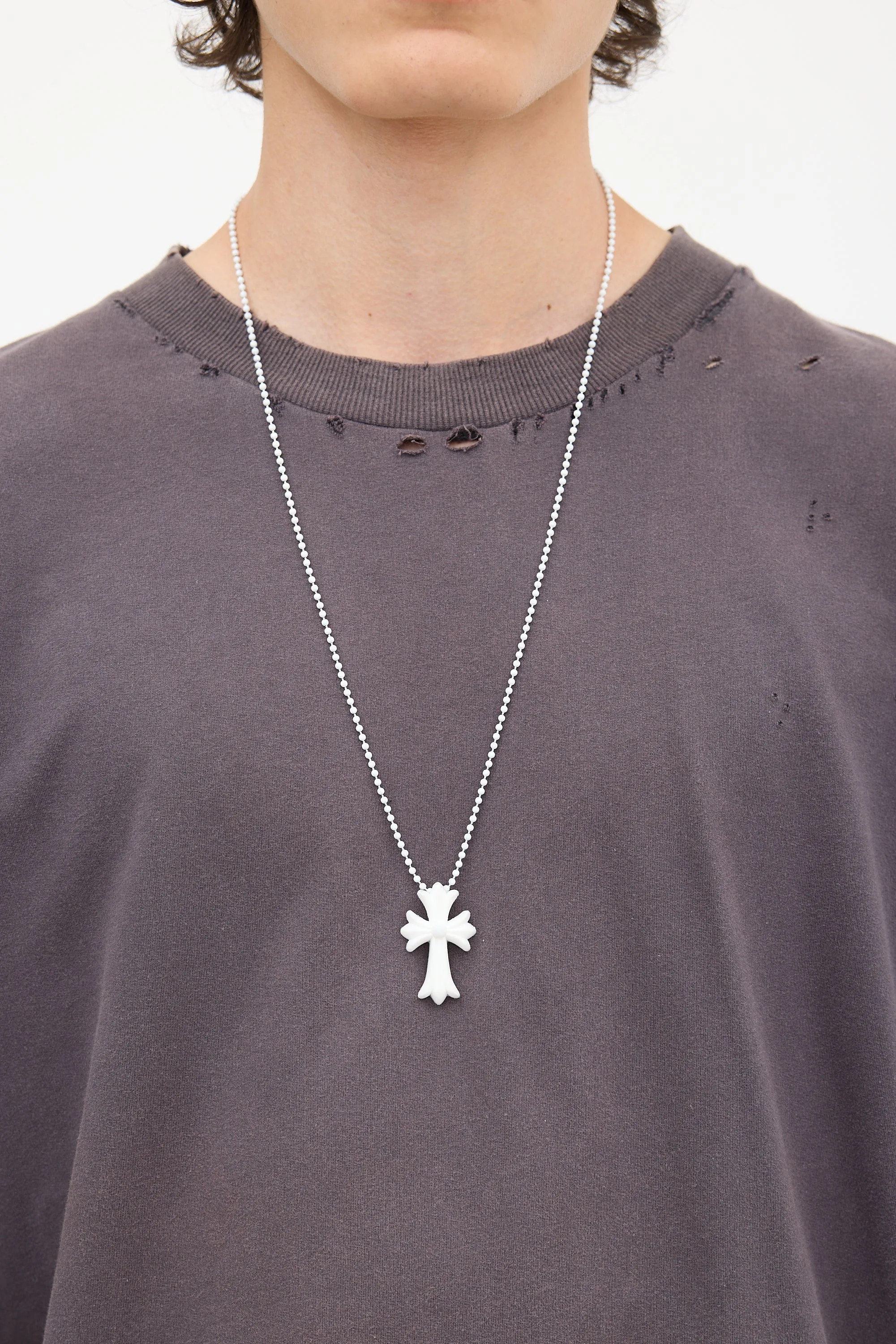 2019 White Silicone Cross Necklace