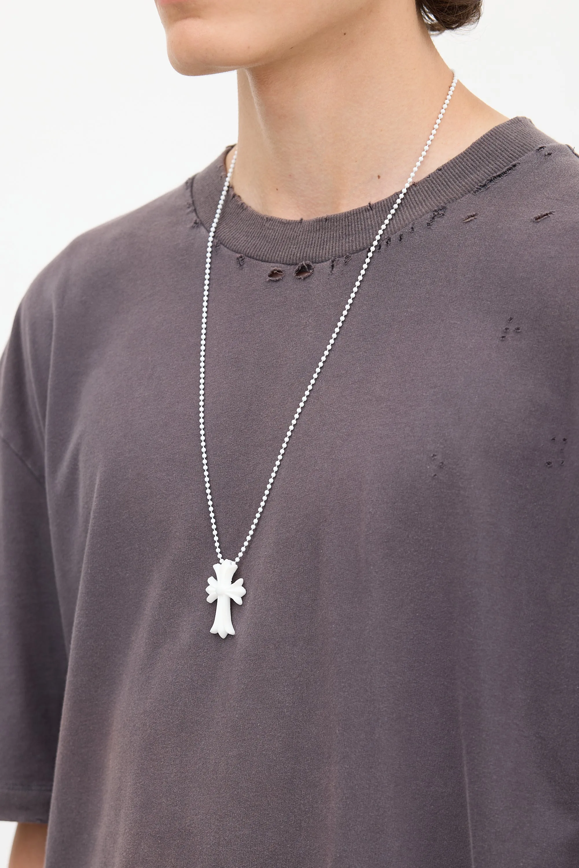 2019 White Silicone Cross Necklace