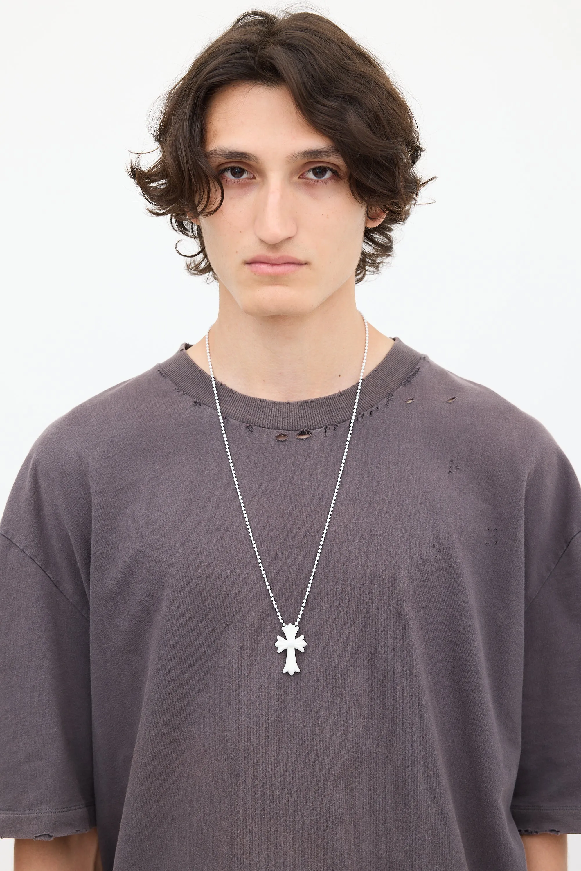 2019 White Silicone Cross Necklace