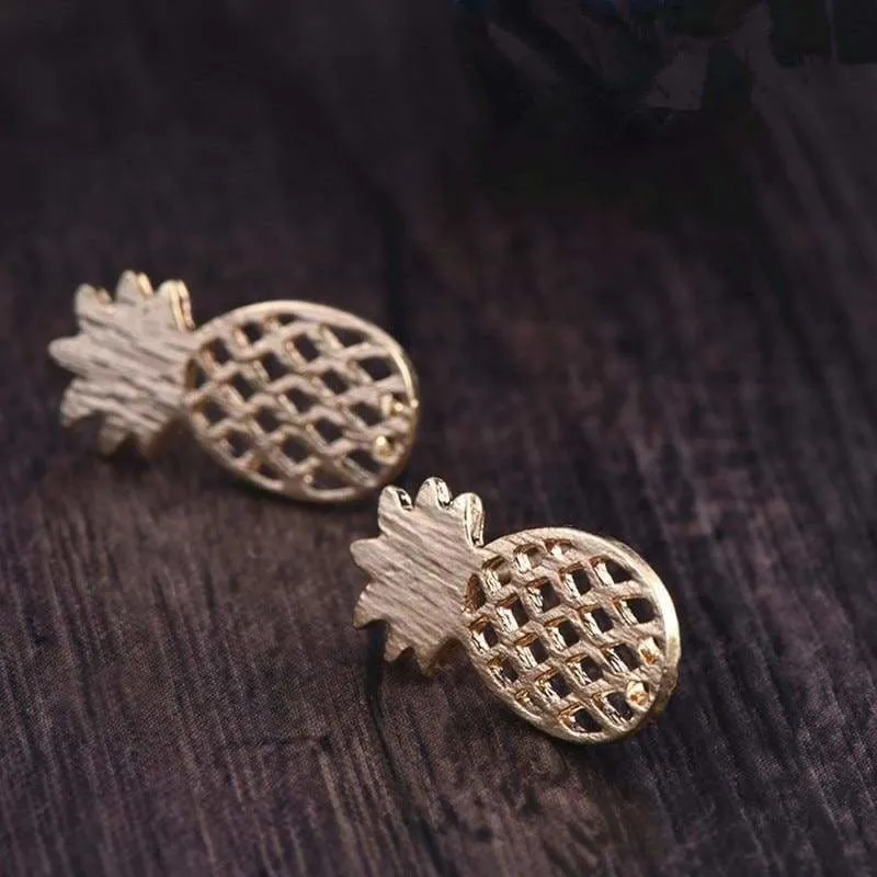 Animal And Pineapple Stud Earrings