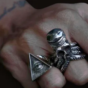 Antique Silver All Seeing Eye Pyramid Ring