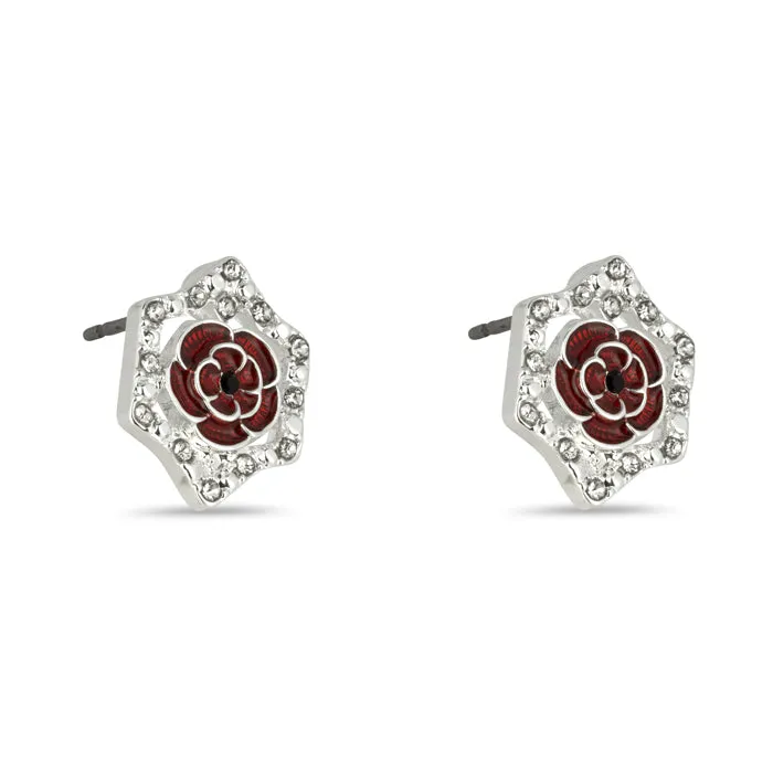 Art Deco Vintage Poppy Stud Earrings