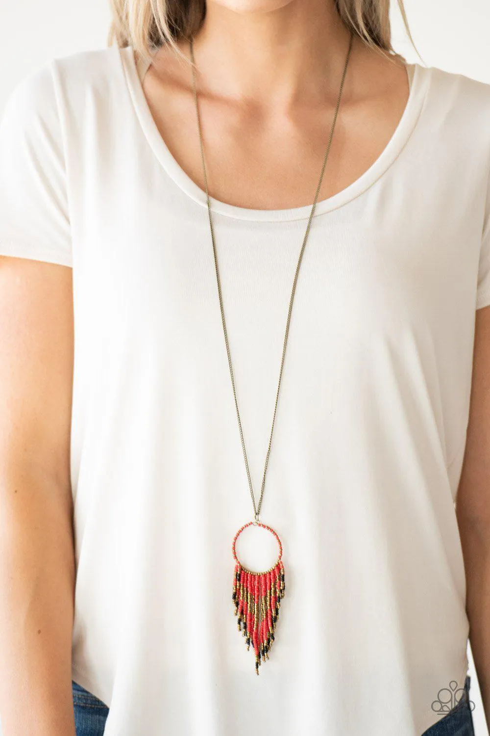 Badlands Beauty Red Necklace - Paparazzi Accessories