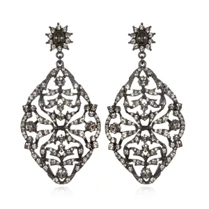 Black Deco Lace Drop Earrings