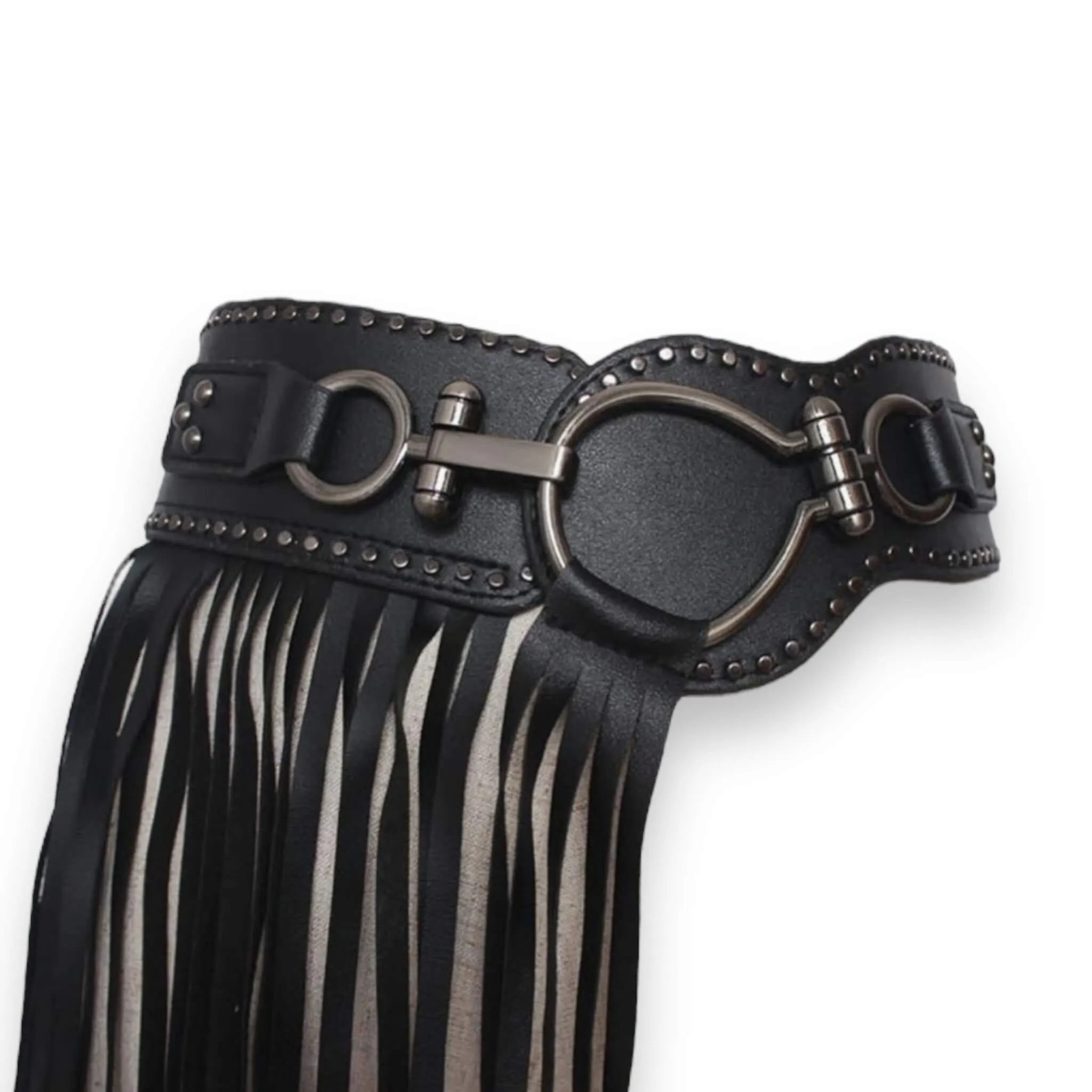 Black Fringe Skirt Belt for Women