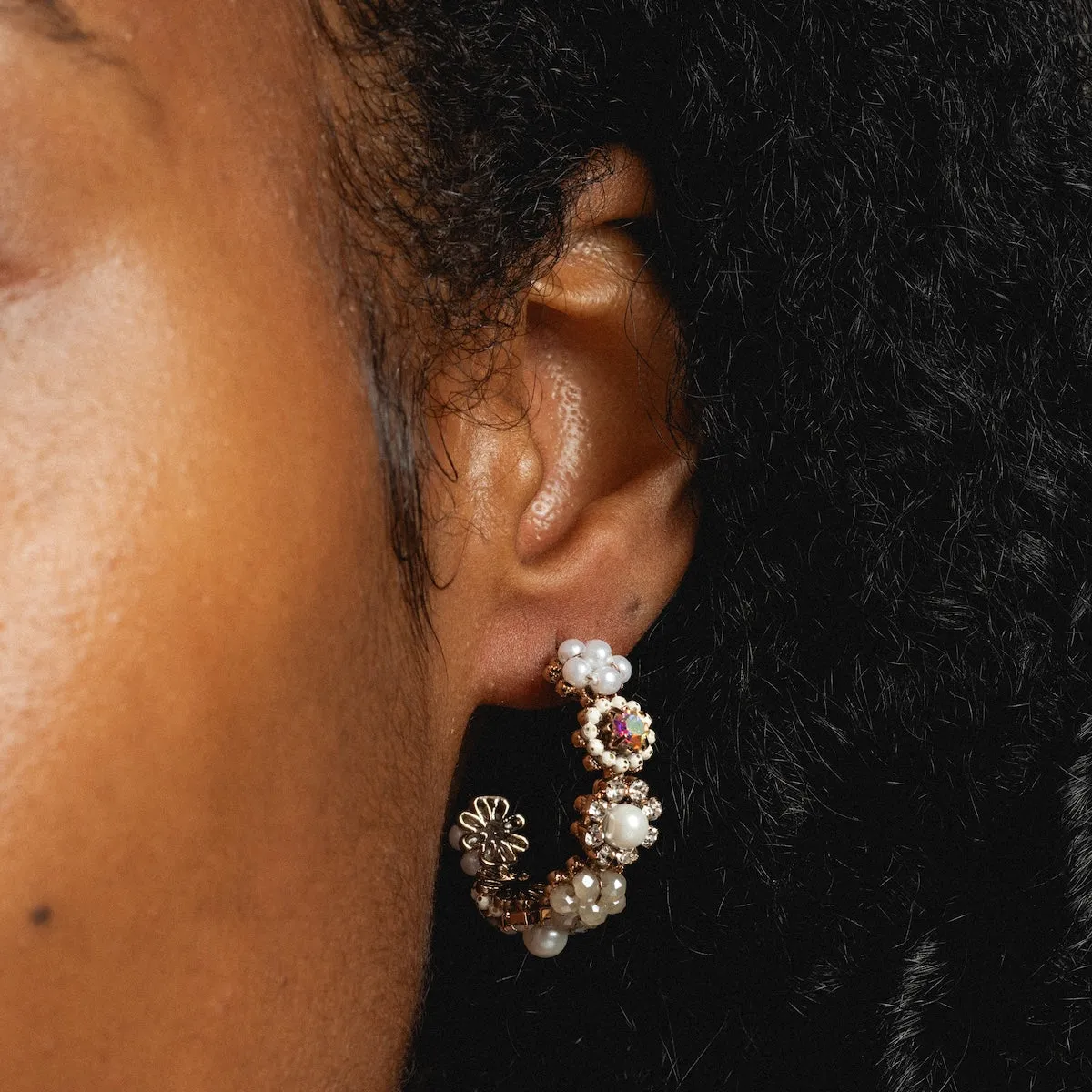 Bloom Crystal Hoop Earrings