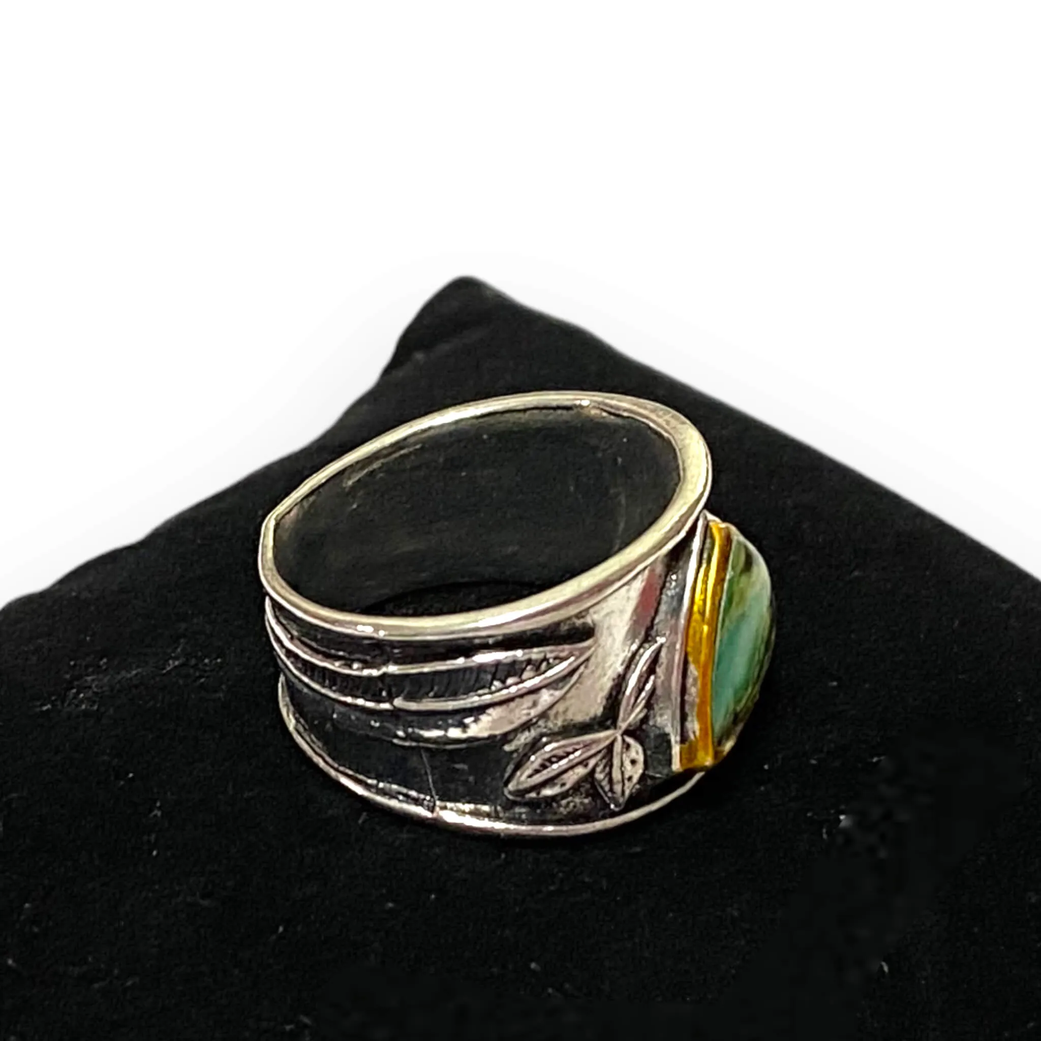 Boho Chic Silver Engraved Tapered Ring