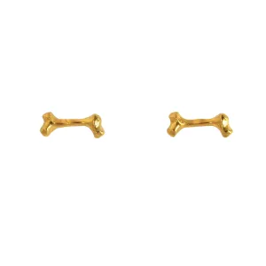 Bone Stud Gold Vermeil Earrings