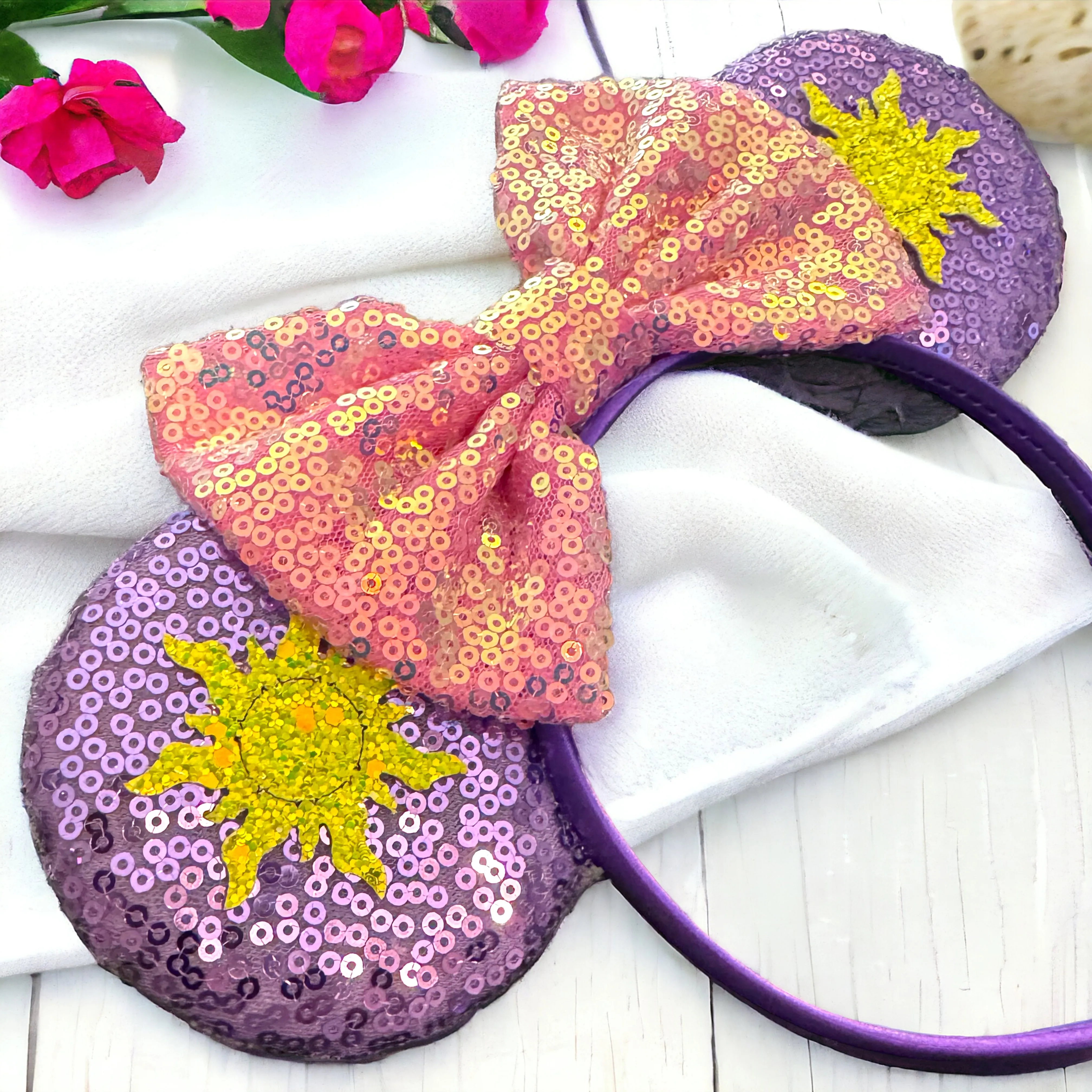 Brand New Rapunzel Inspired Mouse Ears Headband, Tangled, Enchanted