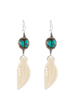 Breathe Deep Turquoise & Bone Earrings