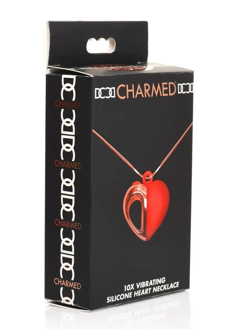 Charmed 10x Vibrating Silicone Heart Necklace Rechargeable Stimulator