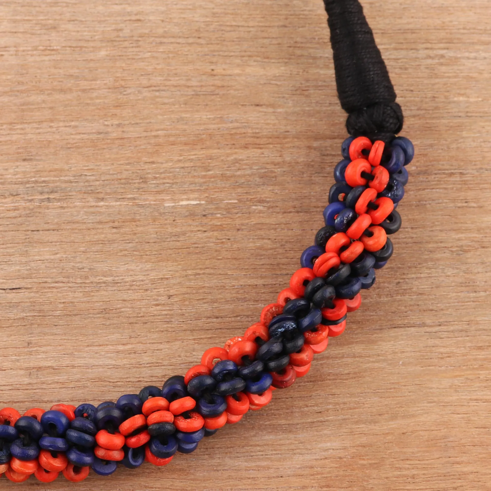 Colorful Bone Beaded Torsade Necklace from India - Tribal Torsade | NOVICA