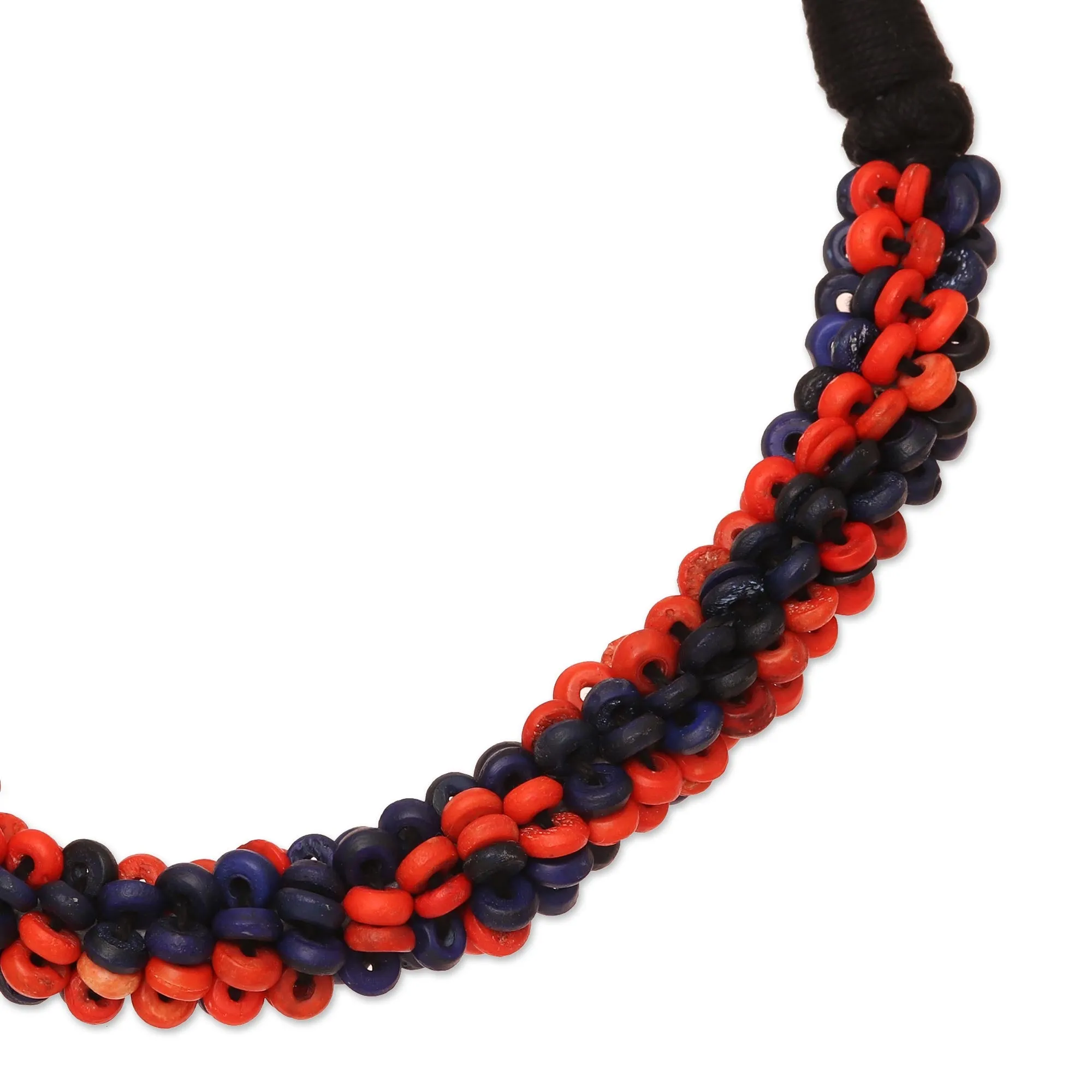 Colorful Bone Beaded Torsade Necklace from India - Tribal Torsade | NOVICA