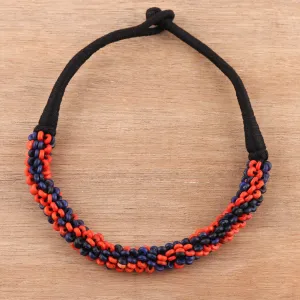 Colorful Bone Beaded Torsade Necklace from India - Tribal Torsade | NOVICA