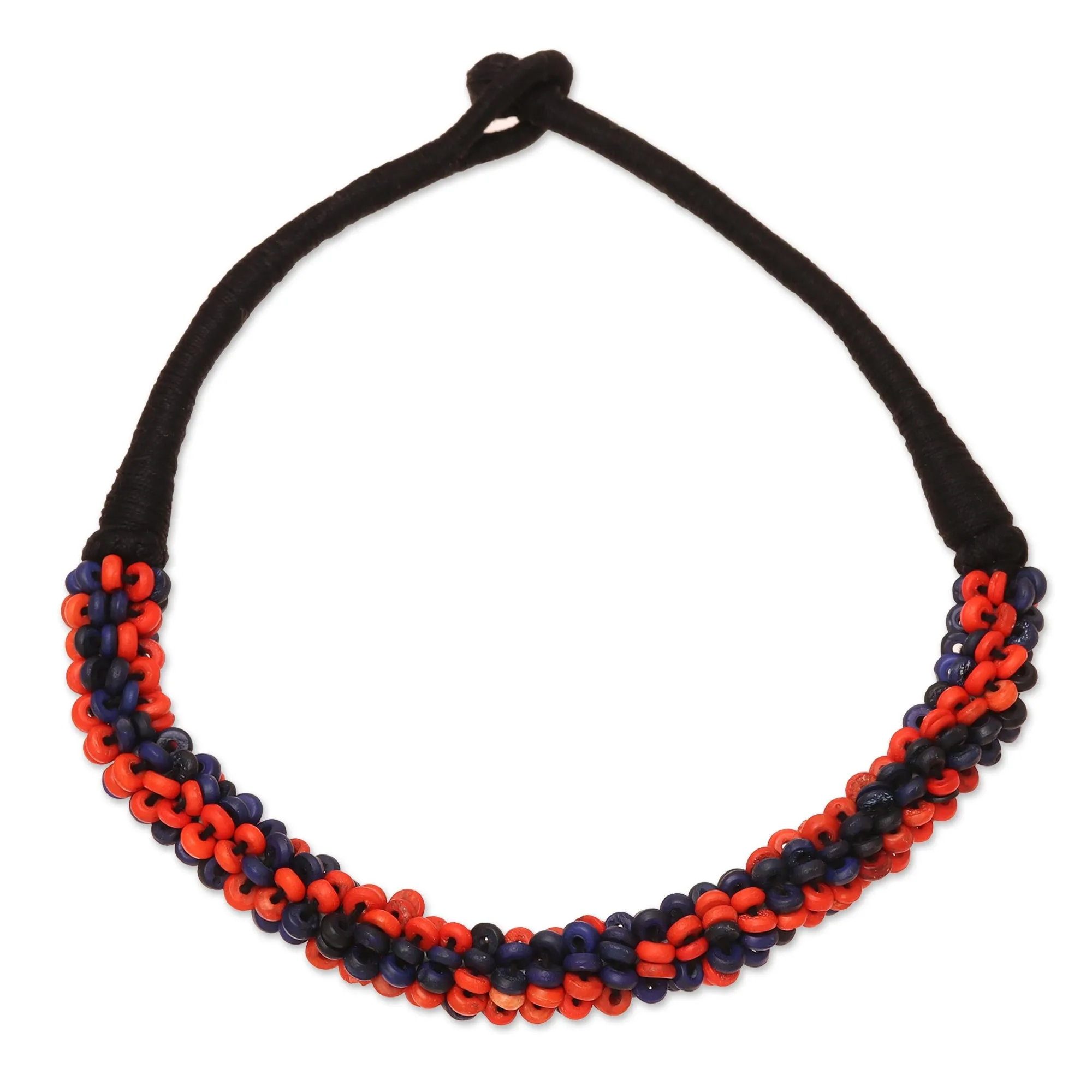 Colorful Bone Beaded Torsade Necklace from India - Tribal Torsade | NOVICA