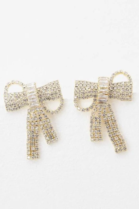 Crystal Bow Earrings