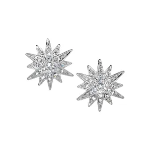 Crystal Starburst Pierced Earrings