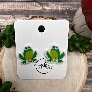 Cute Cartoon Frog Plastic Stud Earrings