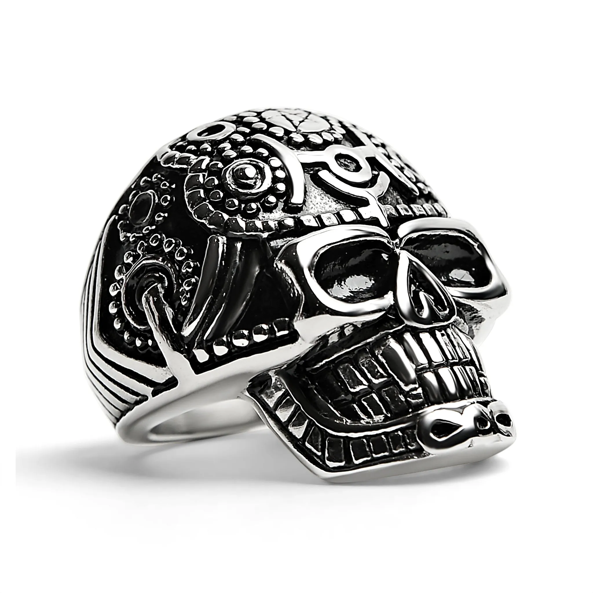 Detailed Skull Stainless Steel Ring / SCR4042