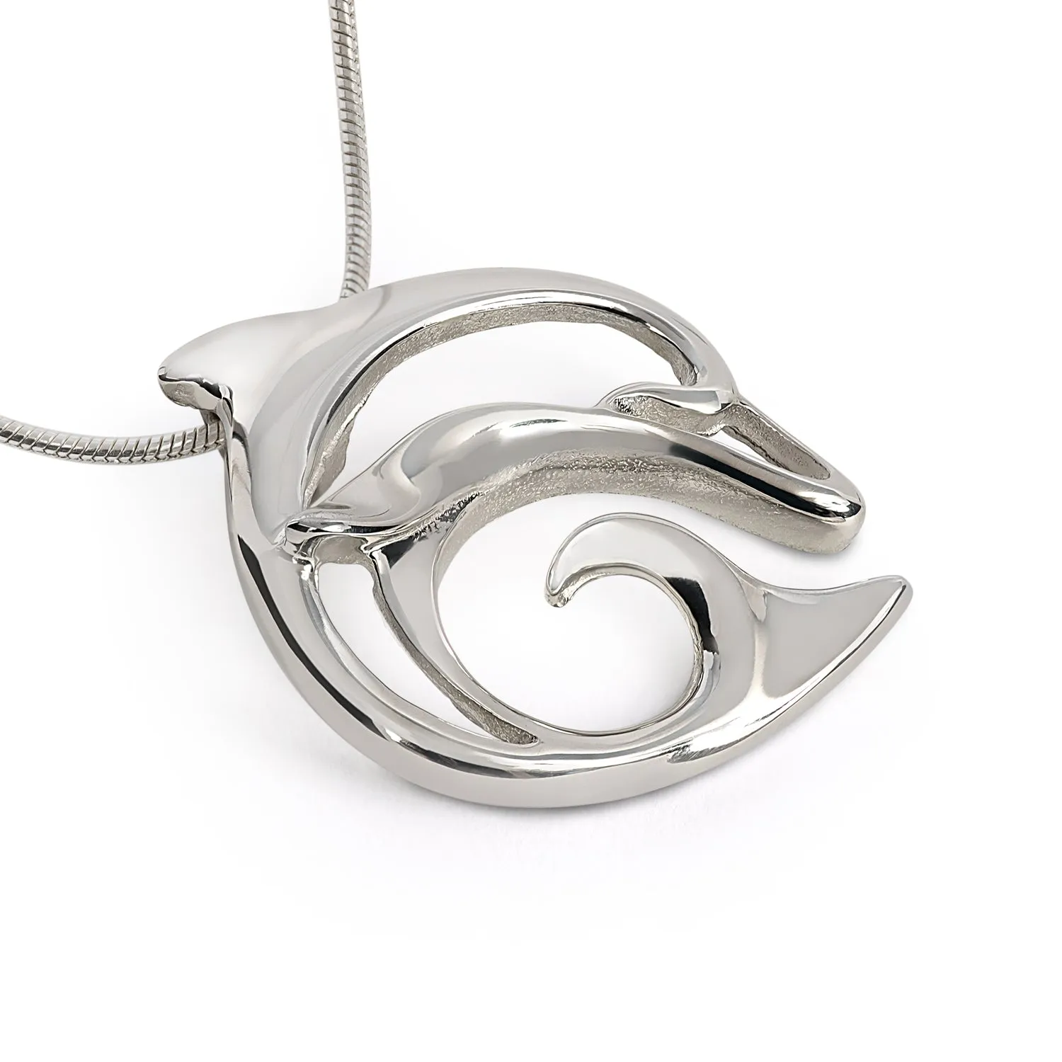 Dolphin Pendant Necklace Sterling Silver- Ocean Theme Jewelry, Gifts for Dolphin Lovers, Sea Life Jewelry, Gifts For Divers