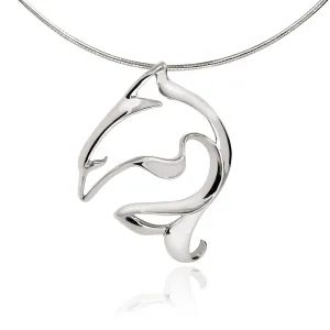 Dolphin Pendant Necklace Sterling Silver- Ocean Theme Jewelry, Gifts for Dolphin Lovers, Sea Life Jewelry, Gifts For Divers