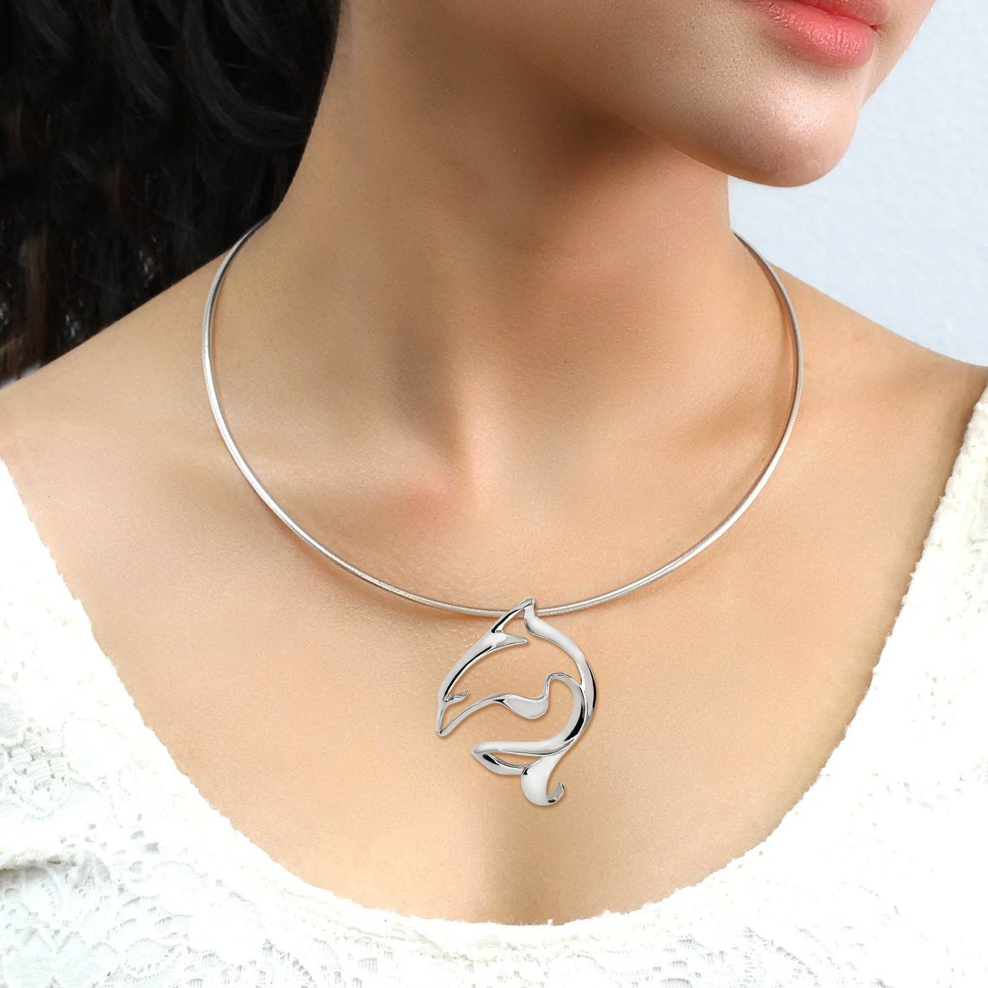 Dolphin Pendant Necklace Sterling Silver- Ocean Theme Jewelry, Gifts for Dolphin Lovers, Sea Life Jewelry, Gifts For Divers