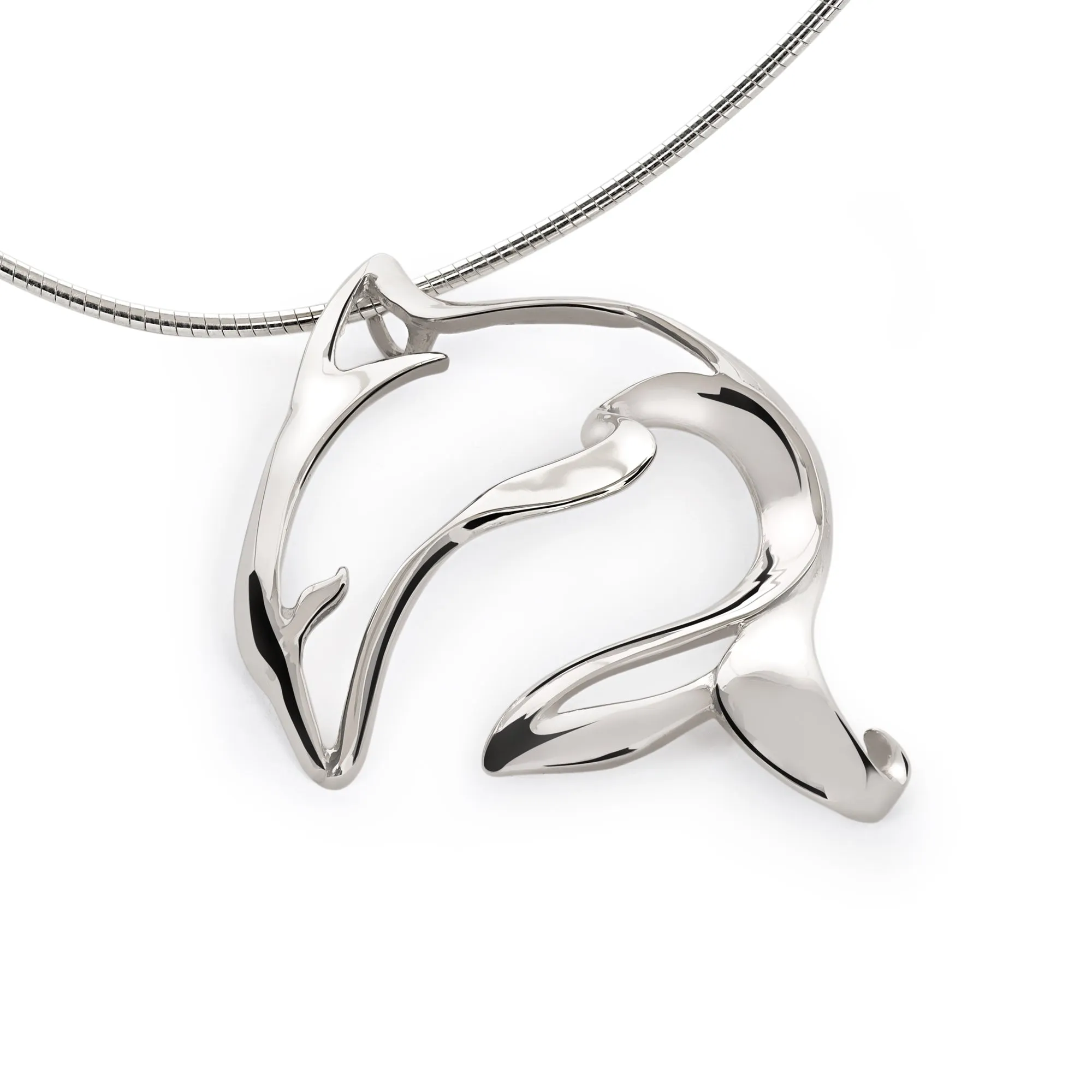 Dolphin Pendant Necklace Sterling Silver- Ocean Theme Jewelry, Gifts for Dolphin Lovers, Sea Life Jewelry, Gifts For Divers