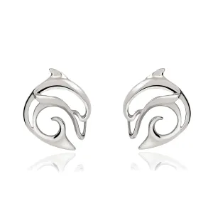 Dolphin Post Earrings Sterling Silver- Dolphin Stud Earrings for Women, Dolphin Charm Earrings, Dolphin Stud Earrings Sterling Silver