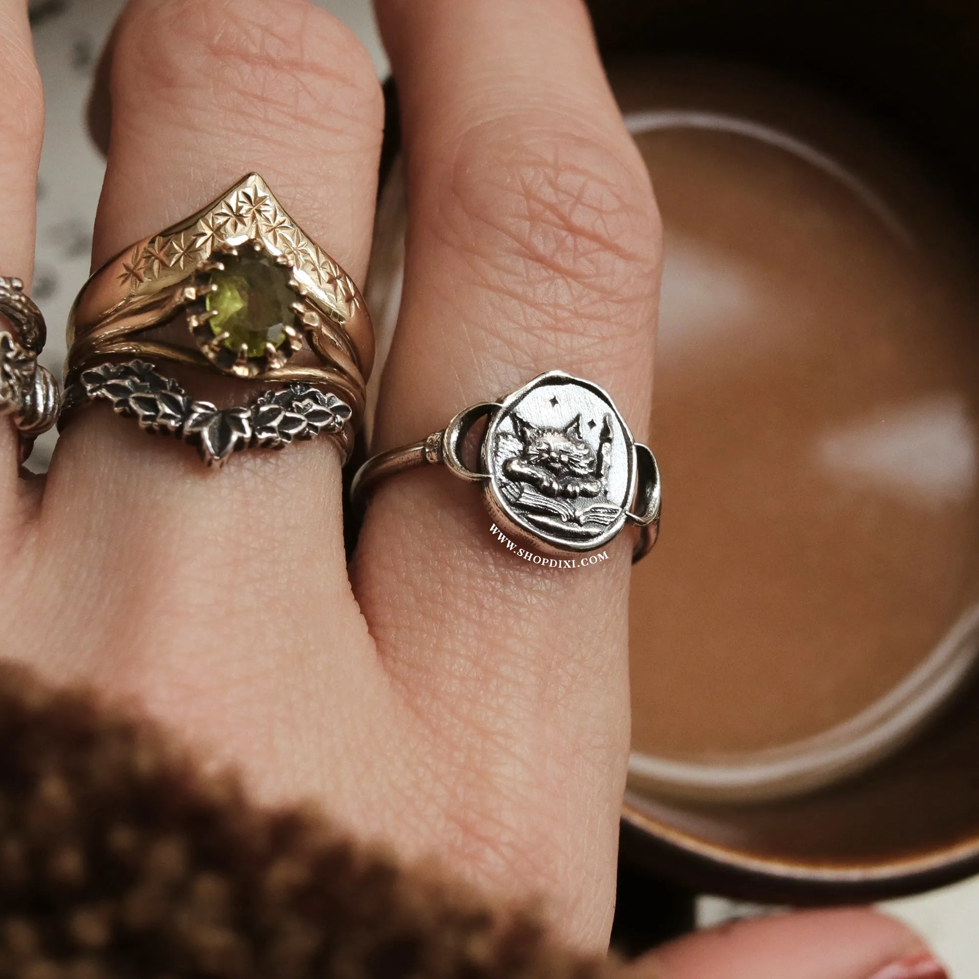 Enchanted Feline Familiar Cat Ring