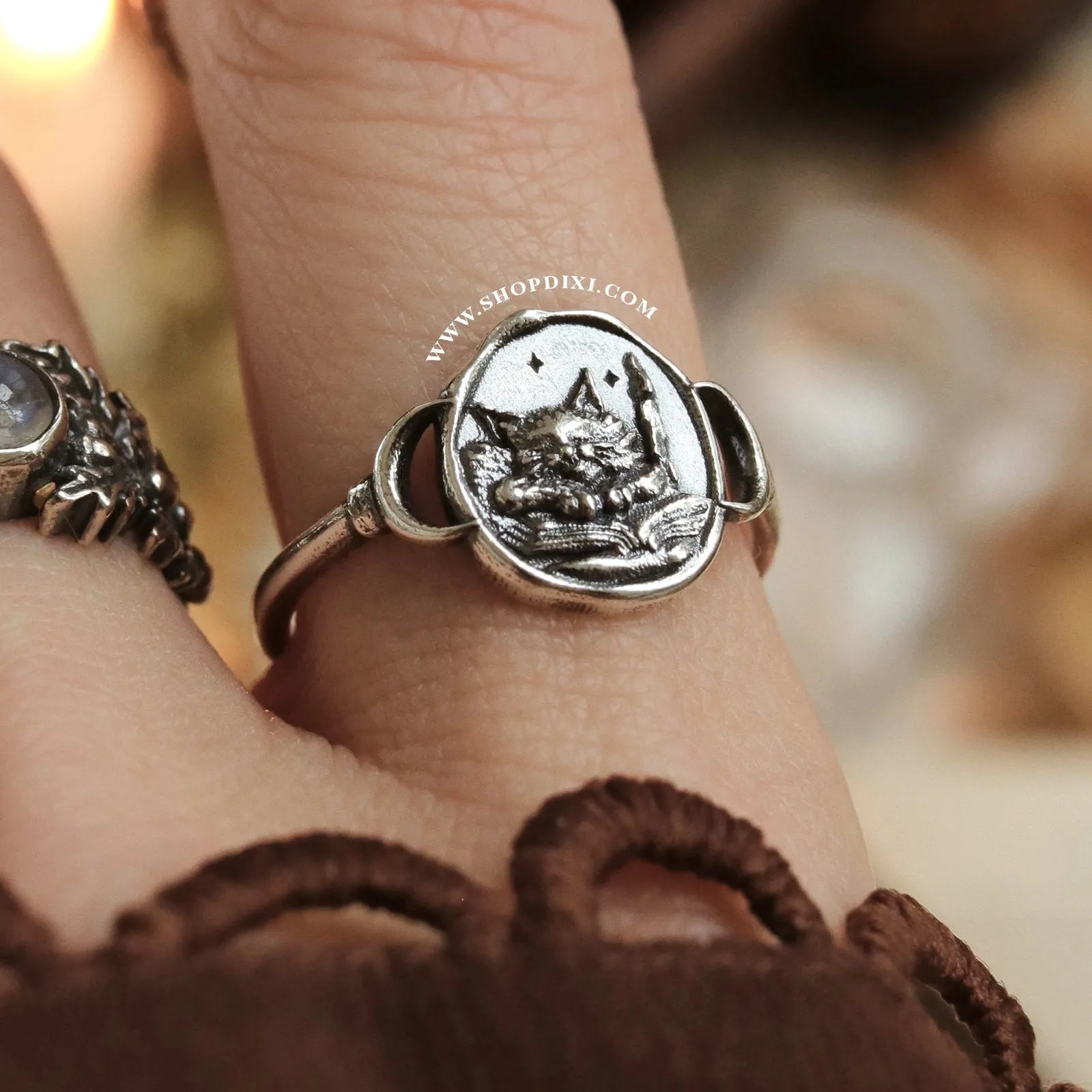 Enchanted Feline Familiar Cat Ring