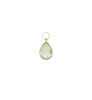 Enchanting Tear Green Amethyst Charm 14K