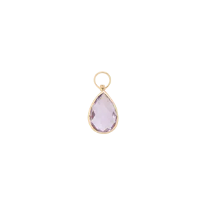 Enchanting Tear Purple Amethyst Charm 14K