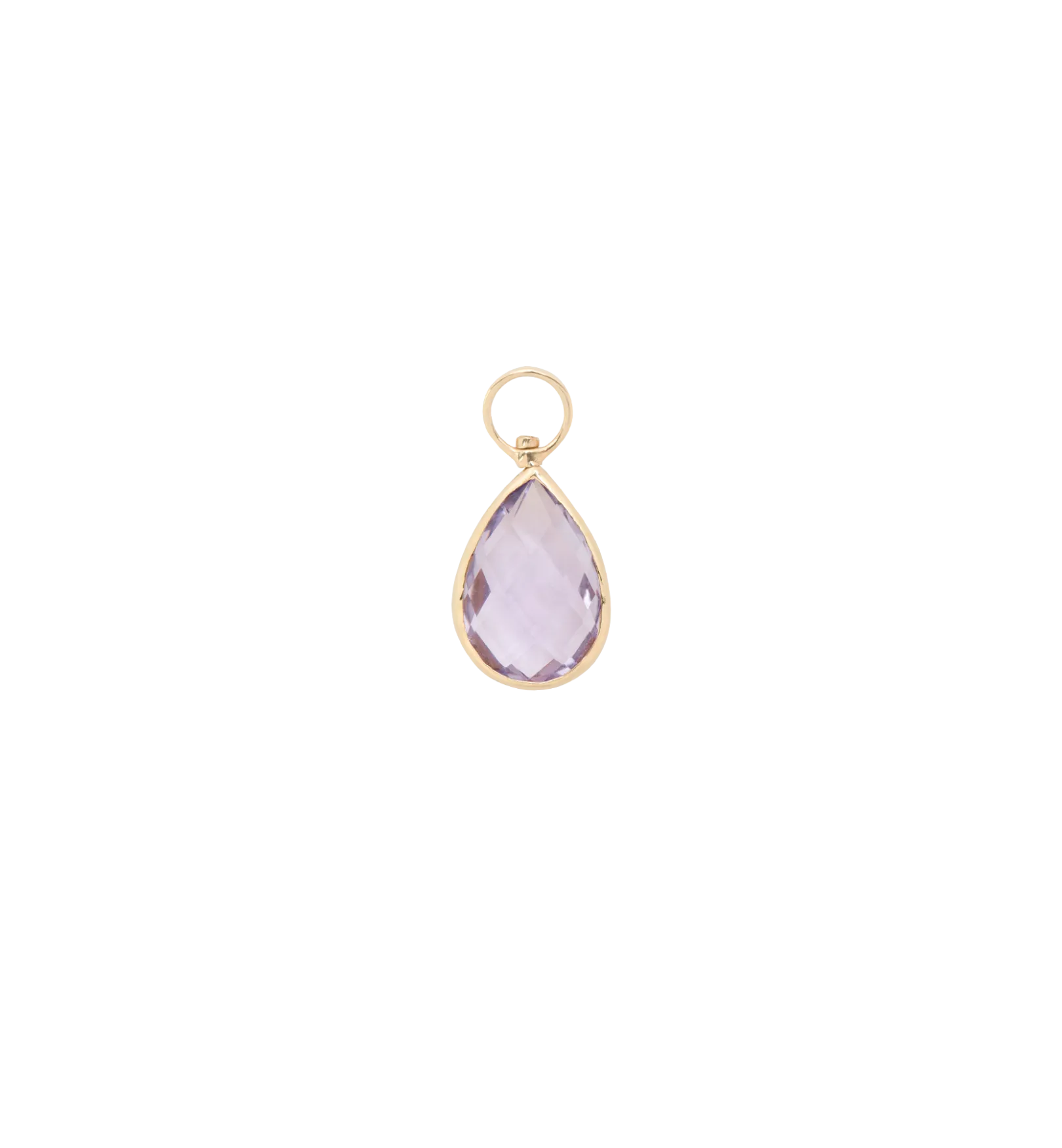 Enchanting Tear Purple Amethyst Charm 14K