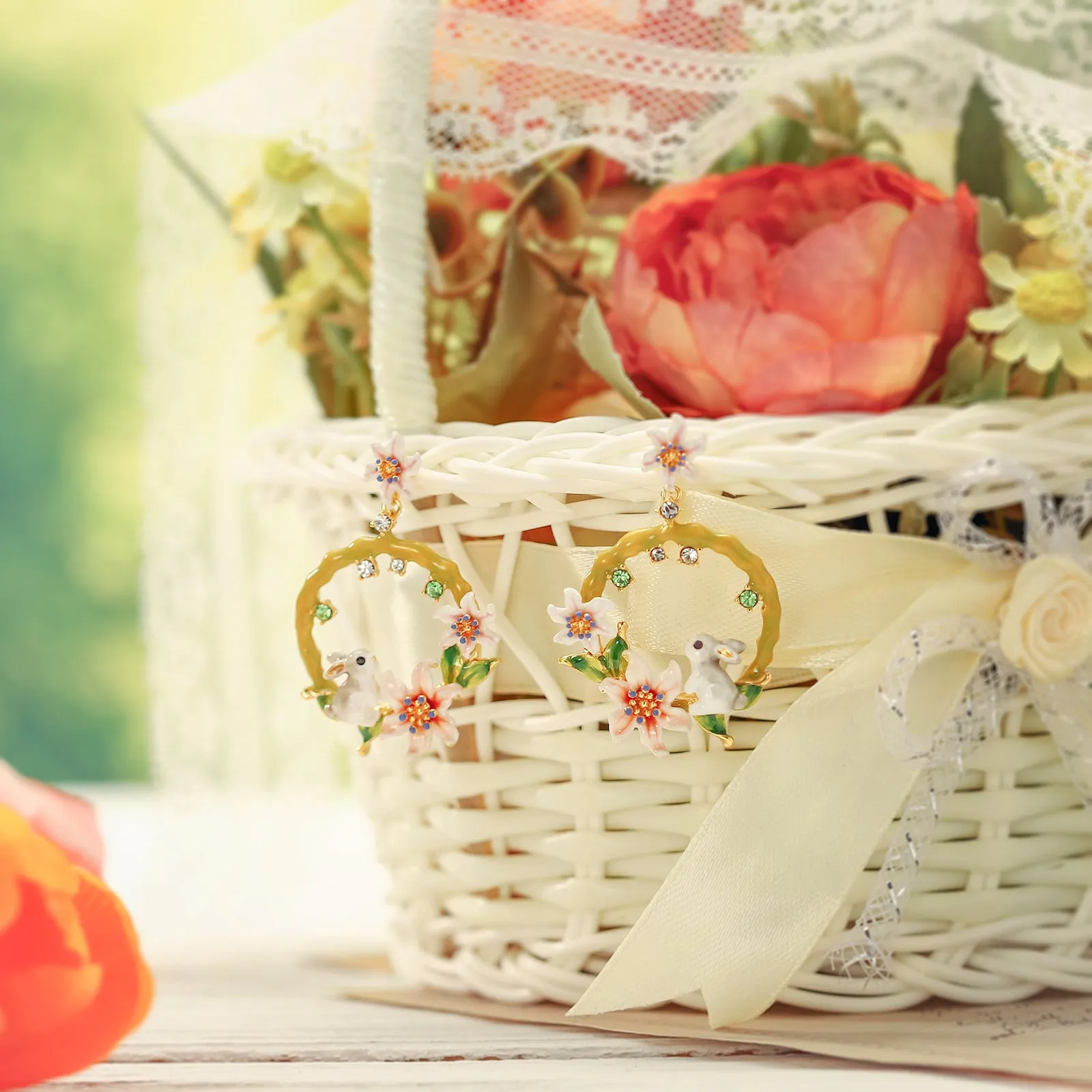 Fluffy Bunny Garland Earrings