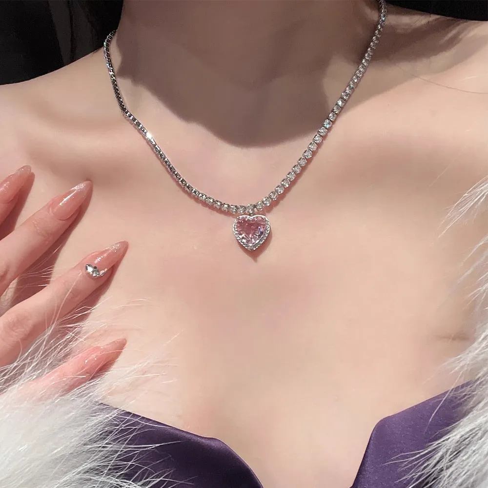 Glittering Heart Necklace