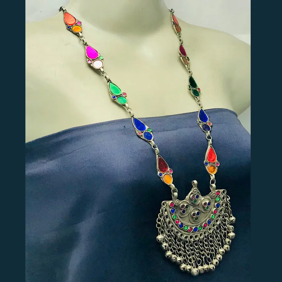 Handmade Colorful Boho Statement Necklace