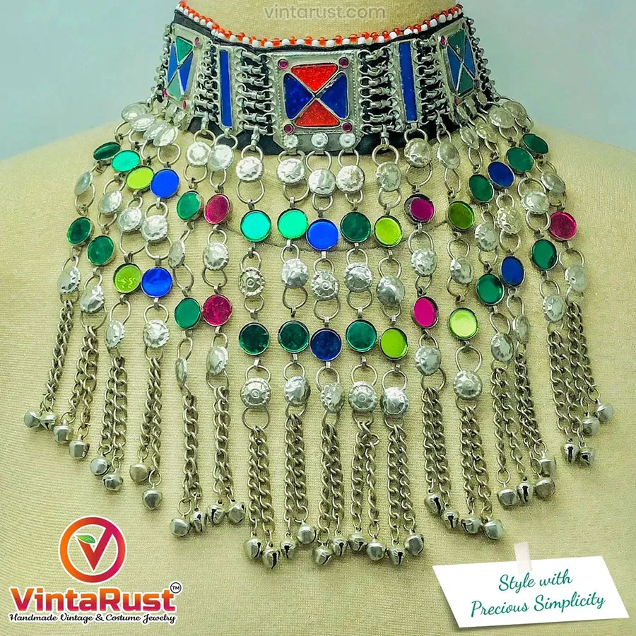 Handmade Tribal Jewelry Set Headpiece, Necklace and Earrings