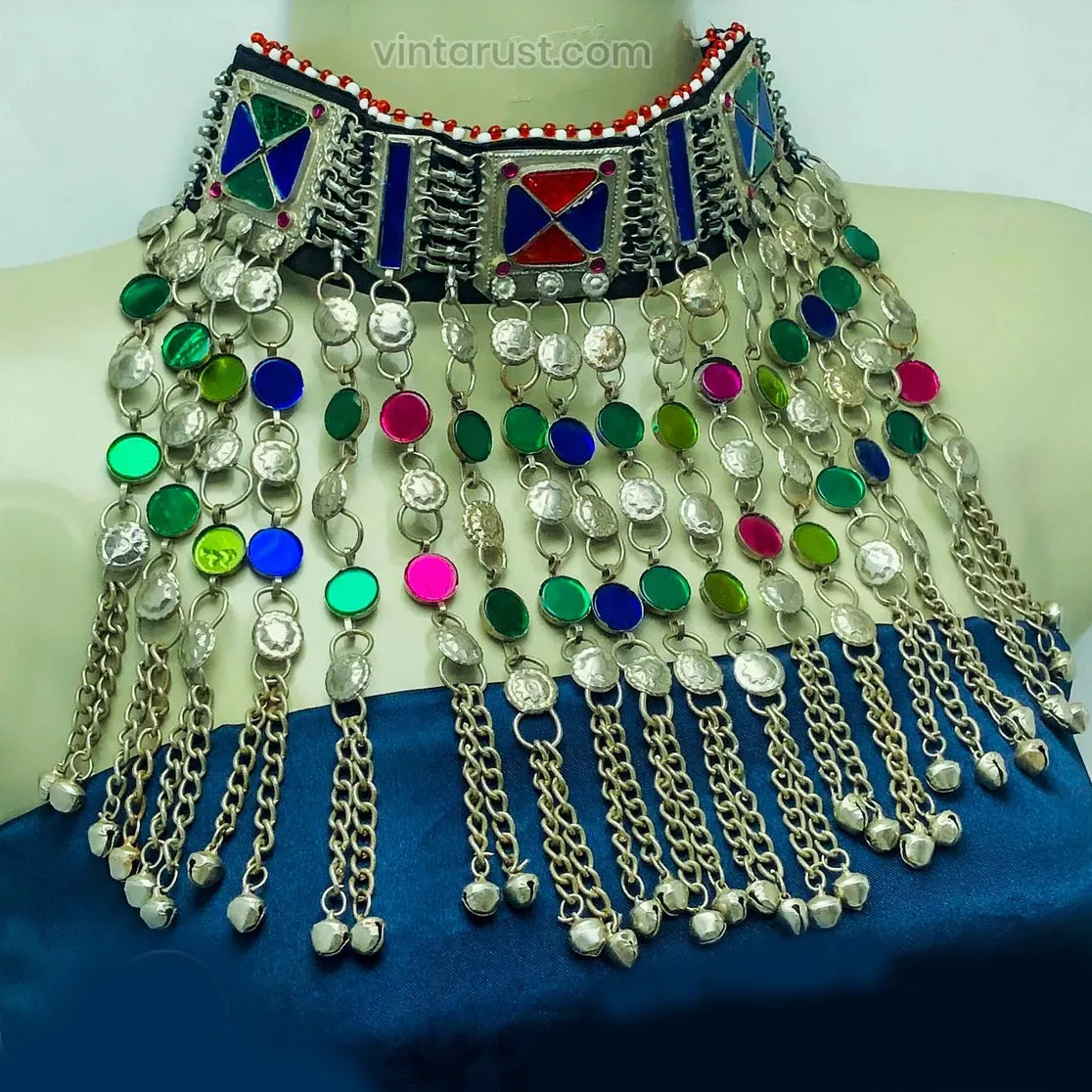 Handmade Tribal Jewelry Set Headpiece, Necklace and Earrings