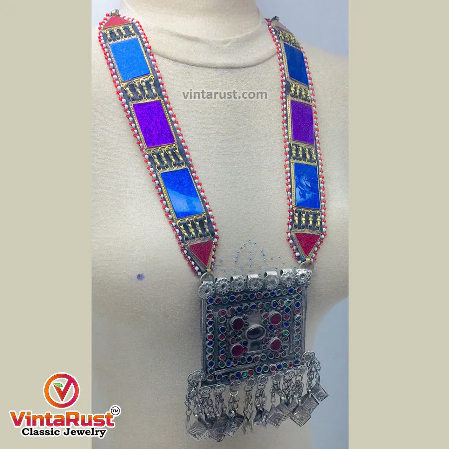 Handmade Tribal Multicolor Pendant Necklace