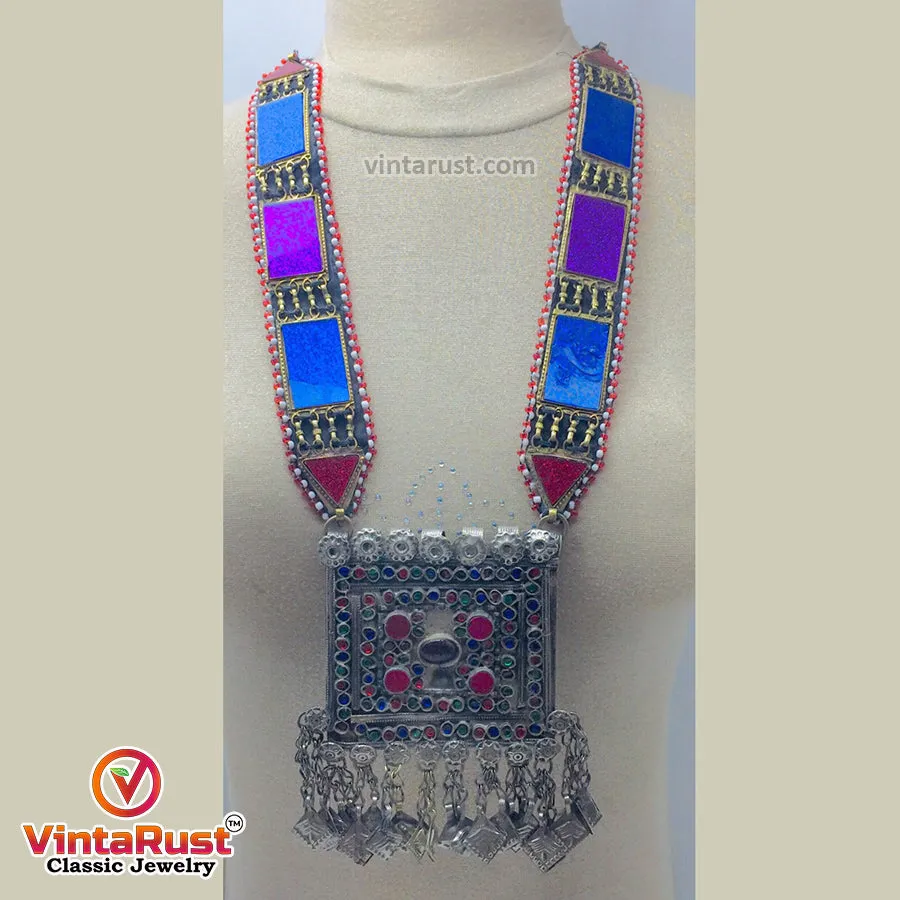 Handmade Tribal Multicolor Pendant Necklace