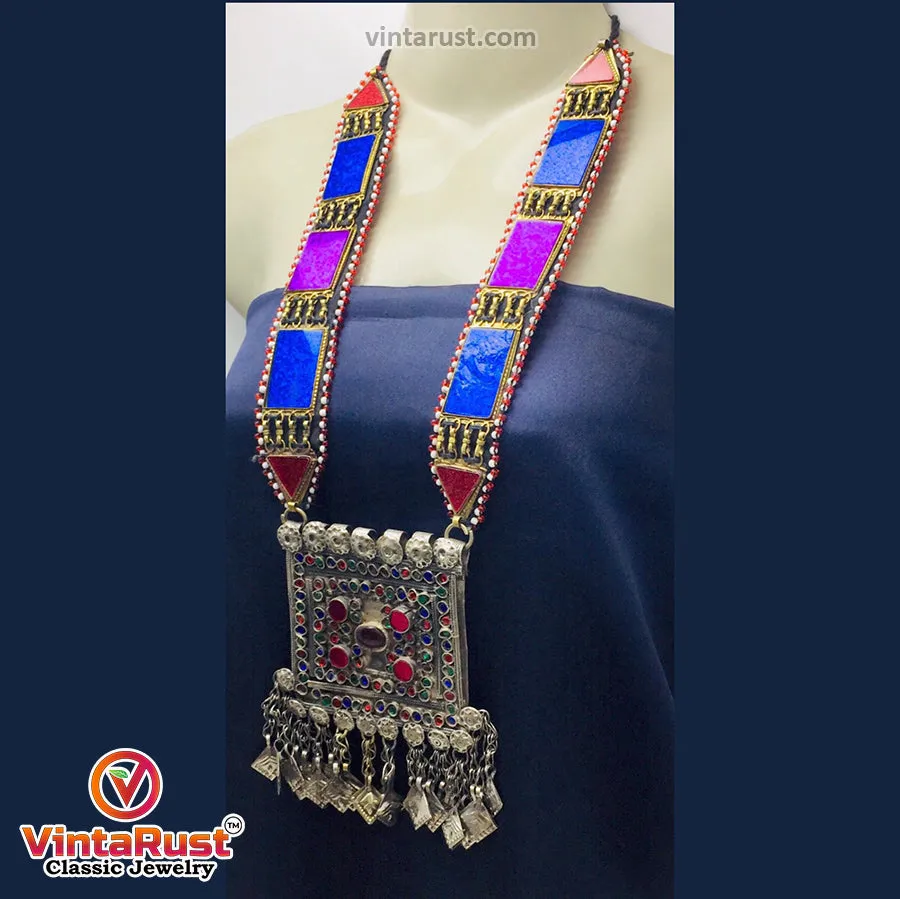 Handmade Tribal Multicolor Pendant Necklace