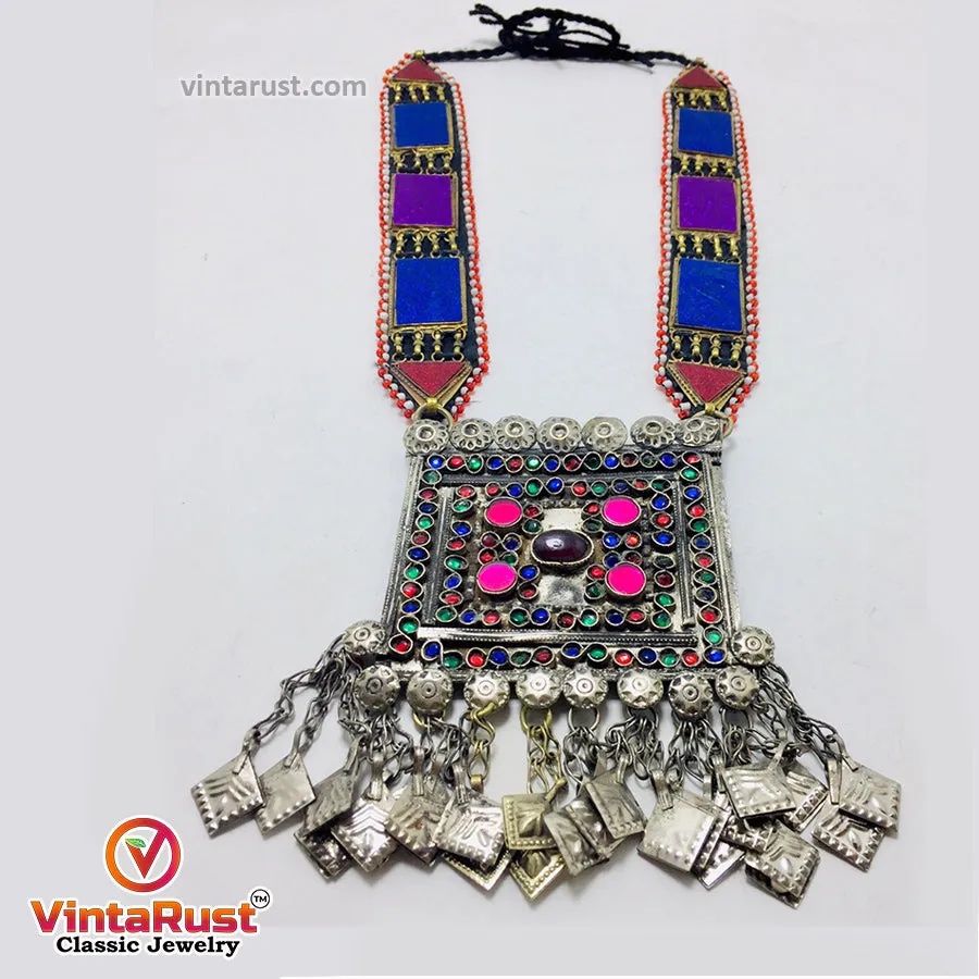 Handmade Tribal Multicolor Pendant Necklace