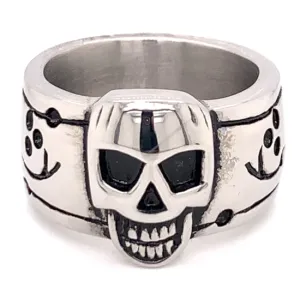 Highly Polished Skull Stainless Steel Ring / KRJ2284