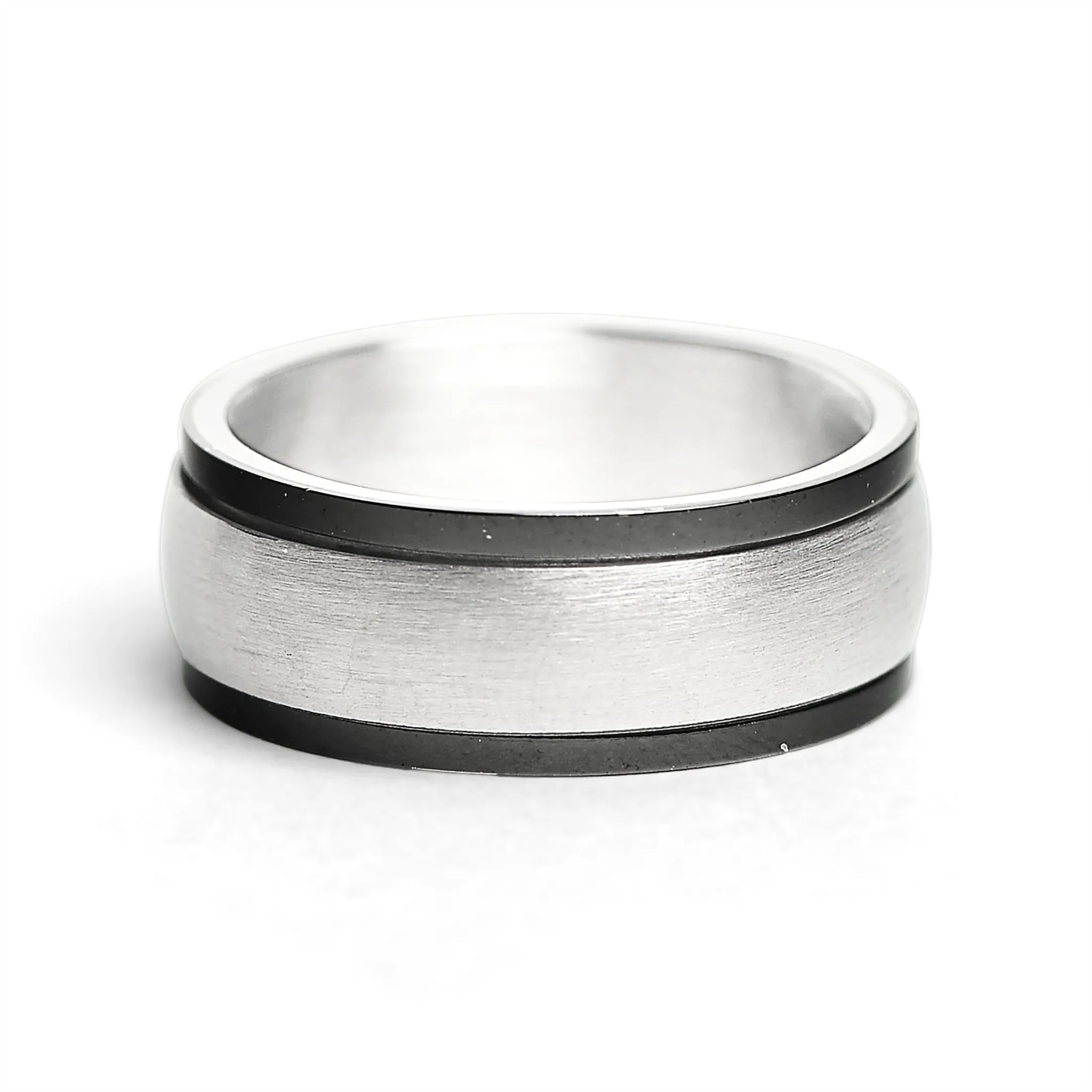 Highly Polished Stainless Steel Black Trim Spinner Center Ring / SRJ9002