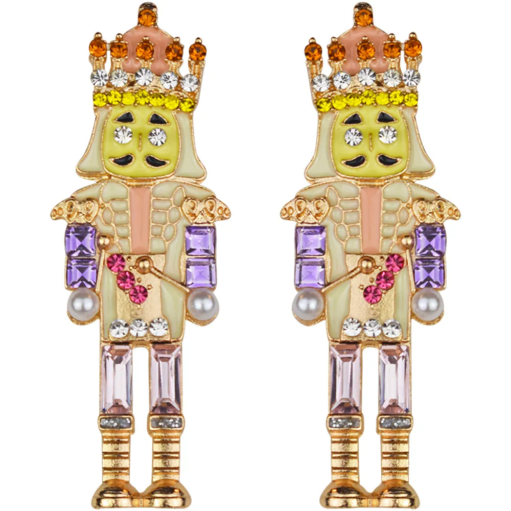 Holiday Nutcracker Pierced Earrings (Goldtone)