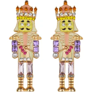 Holiday Nutcracker Pierced Earrings (Goldtone)